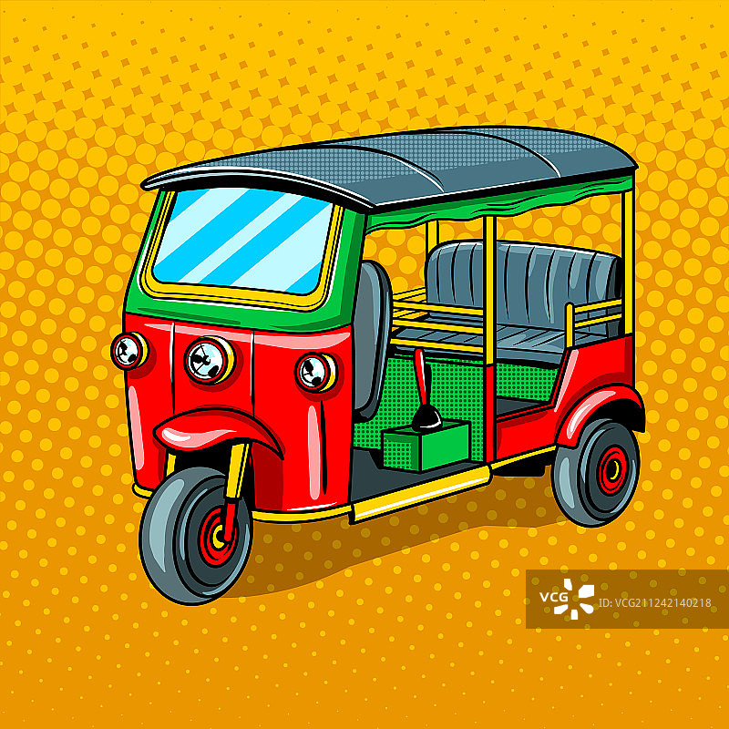 自动人力车波普艺术风格图片素材