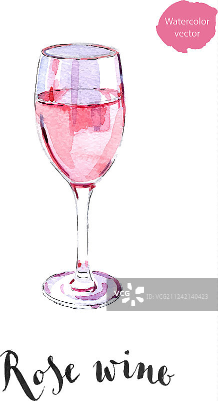 玫瑰红葡萄酒杯图片素材