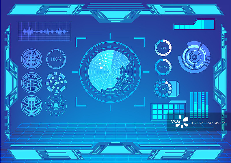 平视显示器界面显示屏雷达目标图片素材