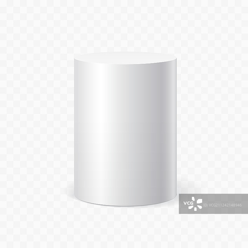 透明背景上的白色圆柱体图片素材