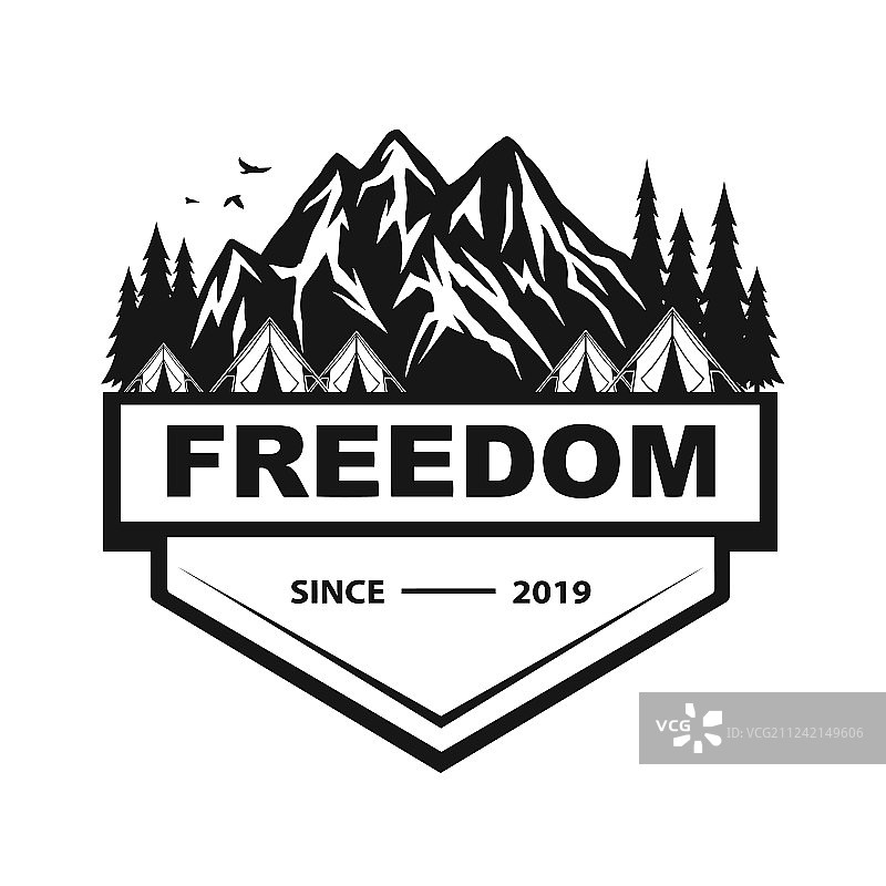 山峰探险露营攀岩标志图片素材