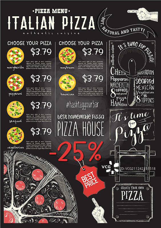 意大利披萨菜单模板图片素材