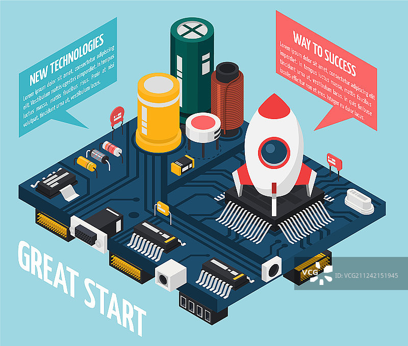 半导体电子元件概念图片素材