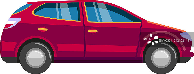 红色瓦赫宁根轿车家用车运动型汽车图片素材