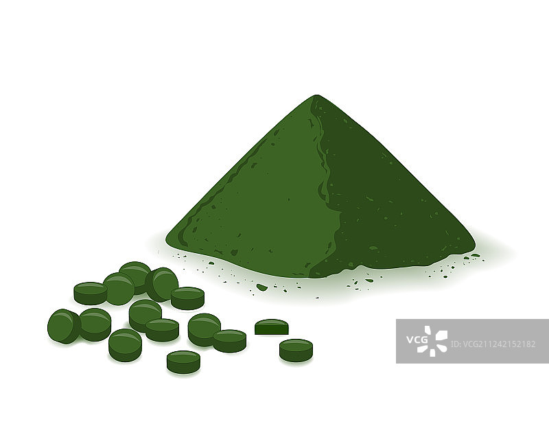 螺旋藻叶绿素小球藻粉末图片素材