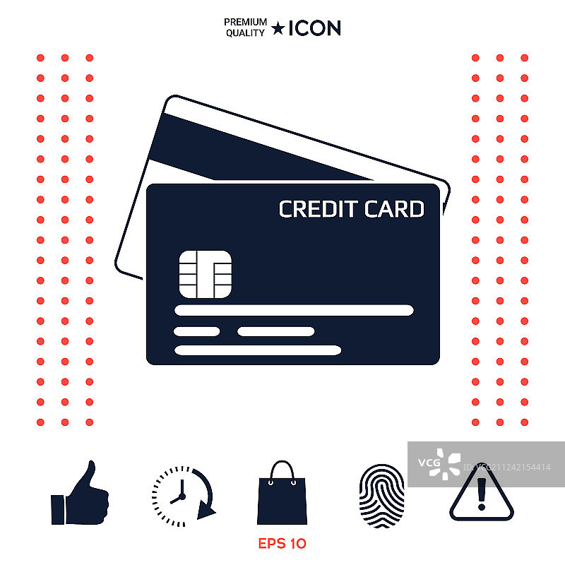 带芯片和磁条的信用卡图标图片素材