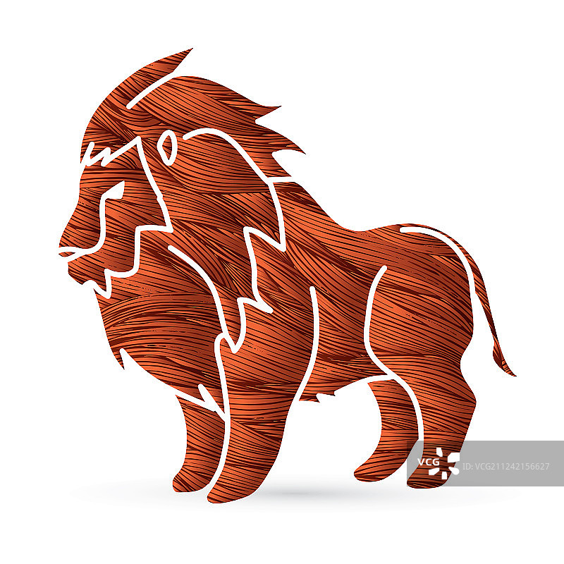 狮子侧视图图形图片素材