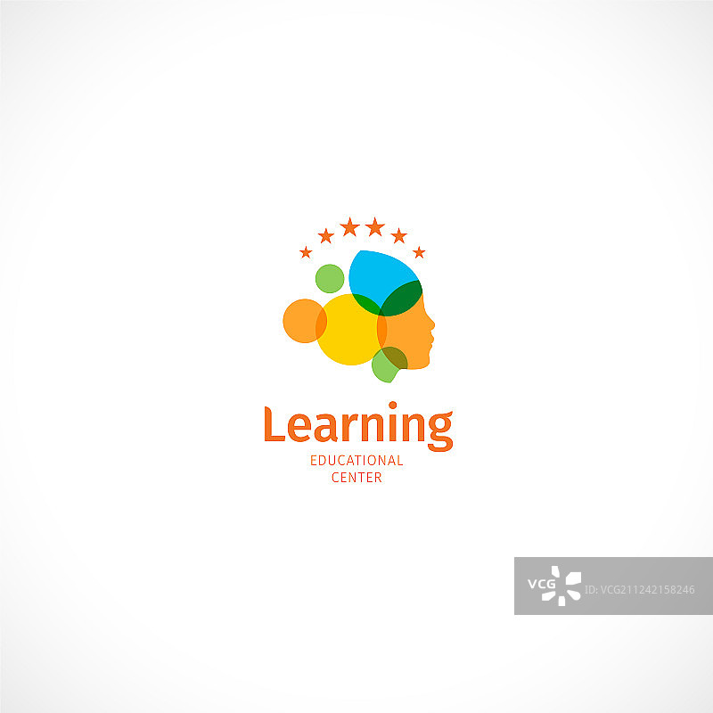 彩色女性面部轮廓抽象画图片素材