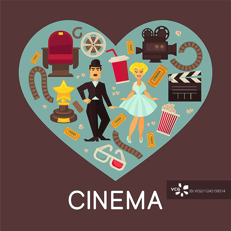 电影商业横幅与电影艺术图片素材