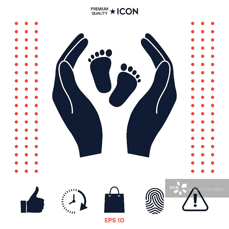 手托婴儿脚——保护的象征图片素材