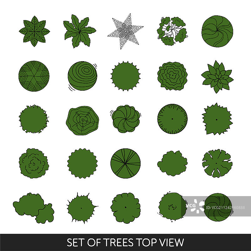 树木俯视图合集图片素材