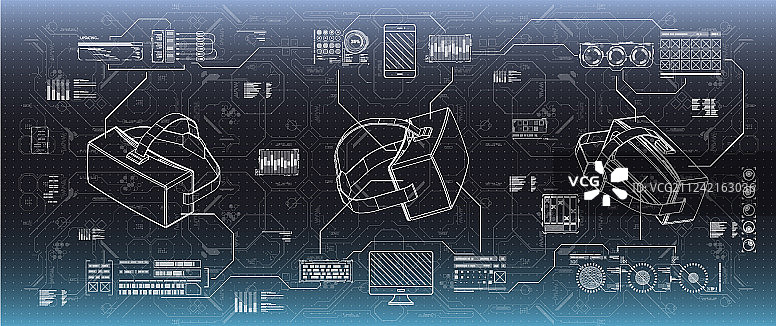 HUD UI虚拟现实眼镜未来感设计图片素材