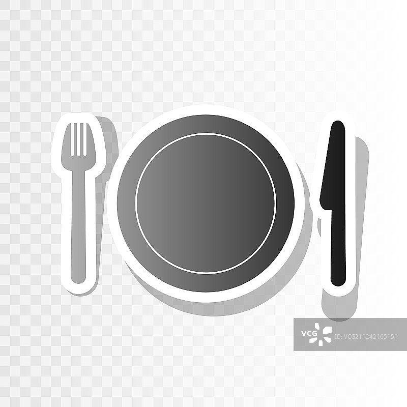 餐叉、餐盘和餐刀新年图案（偏黑色系）图片素材