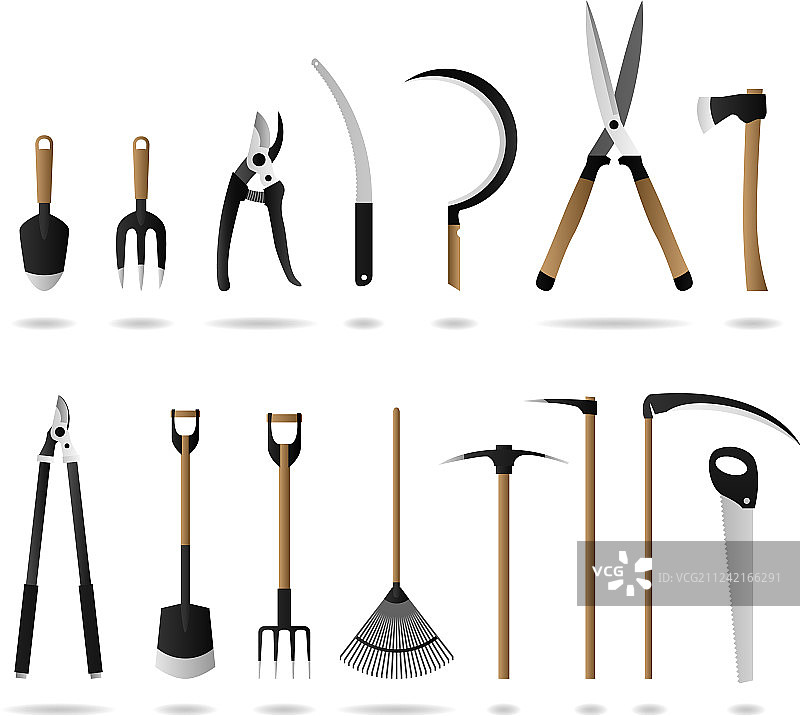 园艺工具套装图片素材