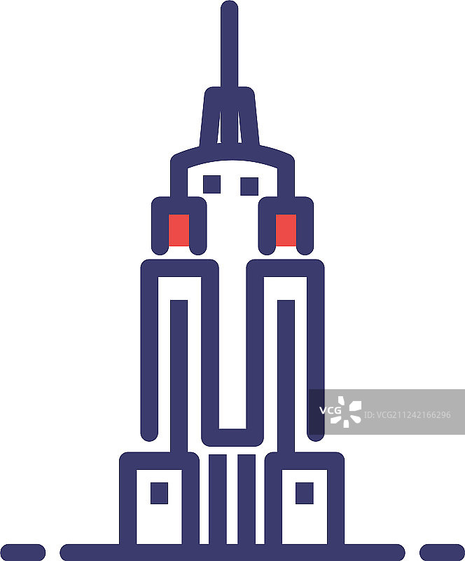 帝国大厦扁平轮廓图片素材