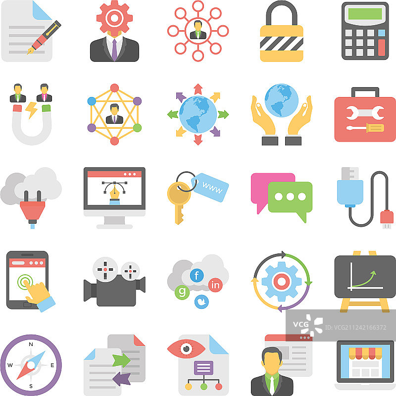 SEO和数字营销彩色图标4图片素材