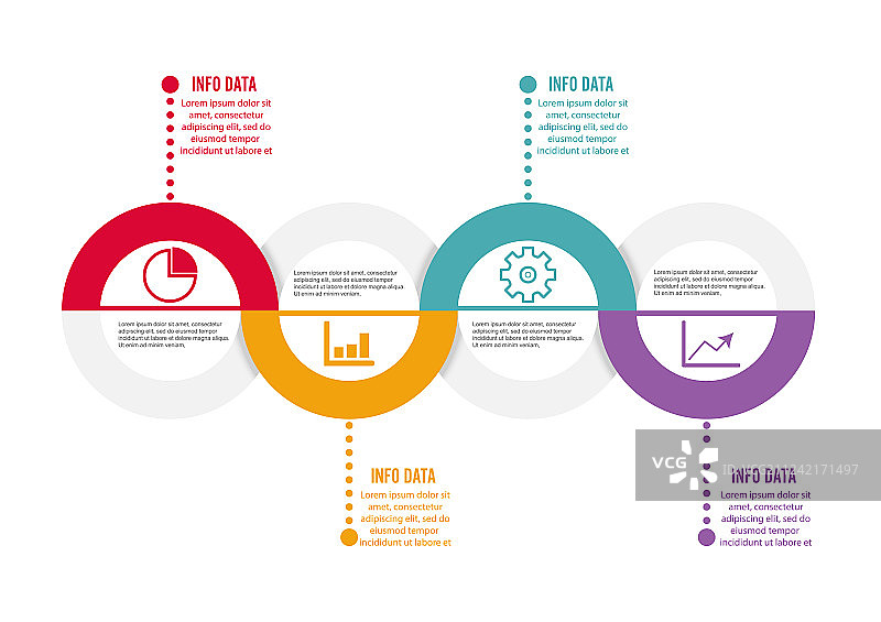 彩色水平时间线信息图表模板图片素材
