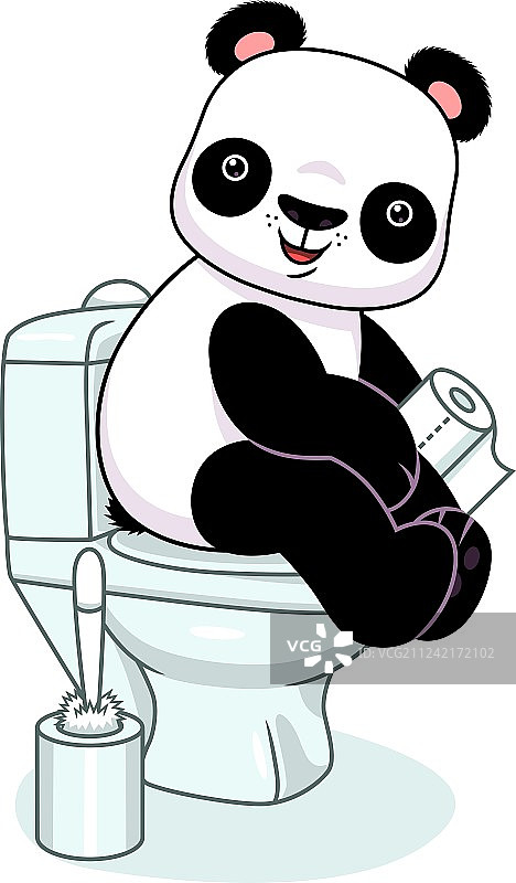 厕所里的熊猫图片素材