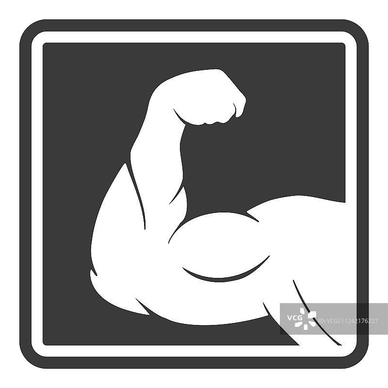 男性肌肉手臂轮廓力量图标图片素材