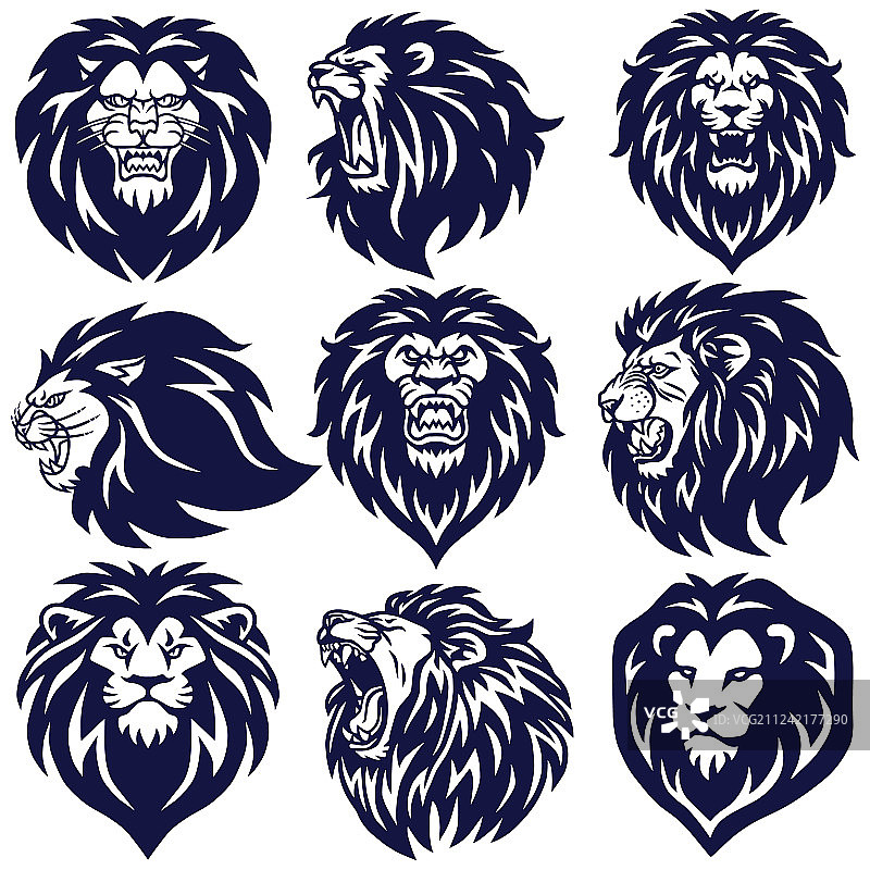 狮子logo高级系列设计图片素材