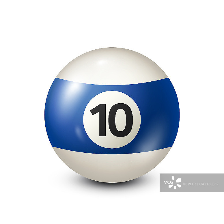 蓝色10号斯诺克台球图片素材