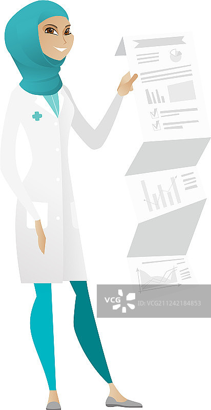 穿白大褂的医生正在做演示图片素材