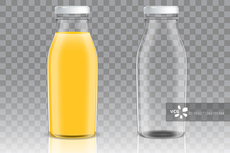 橙汁玻璃瓶样机图片素材