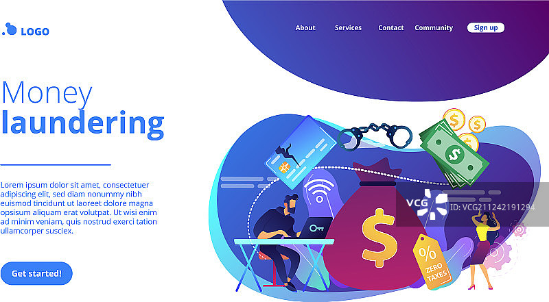 金融犯罪概念着陆页图片素材