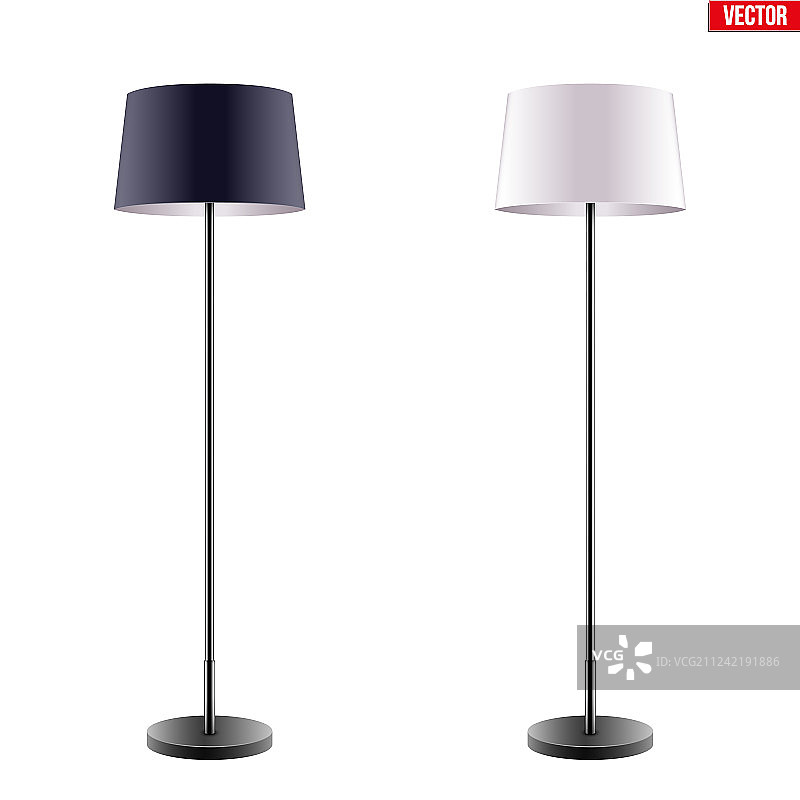 带灯罩的经典落地灯图片素材