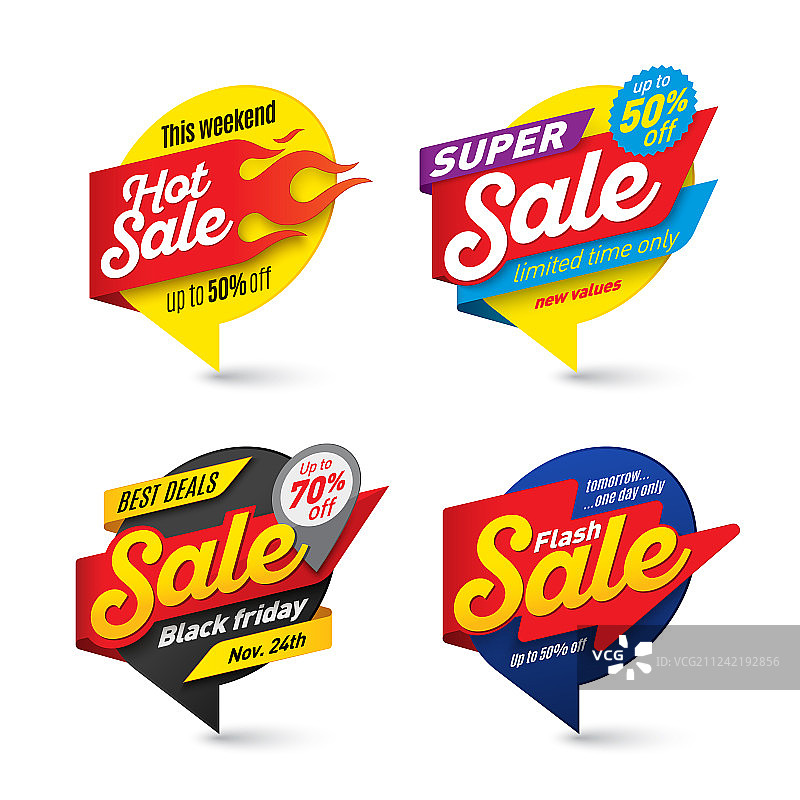 火焰闪电气泡热门促销banner模板图片素材