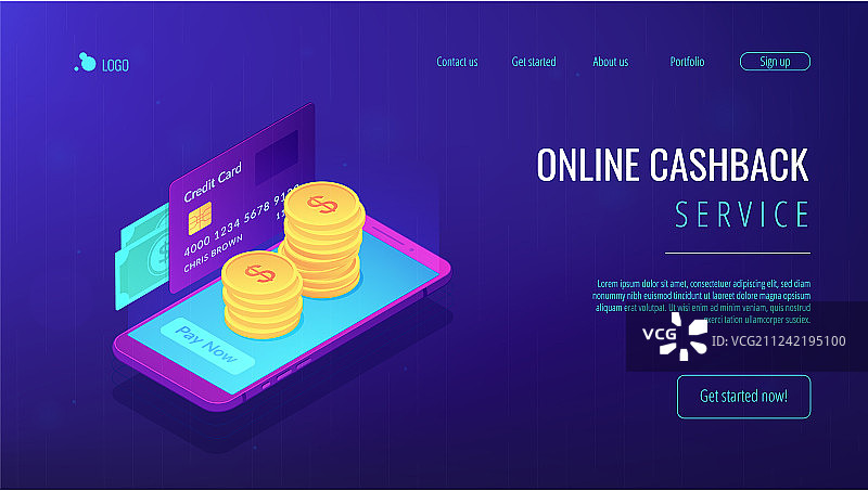 资金转账2.5D着陆页图片素材