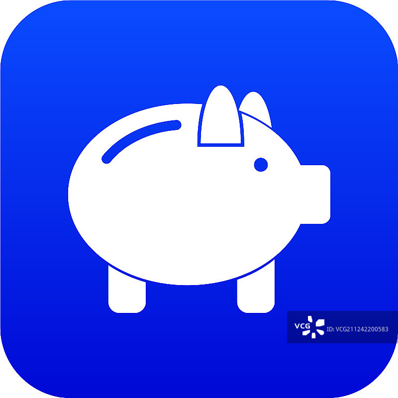 蓝色小猪存钱罐图标图片素材