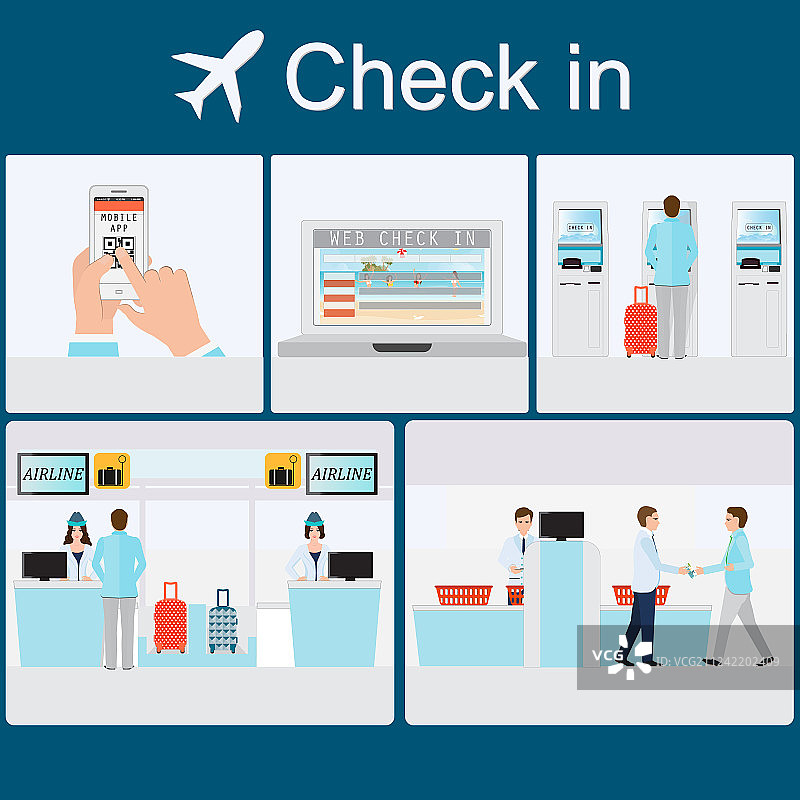 在机场办理登机手续的商人图片素材