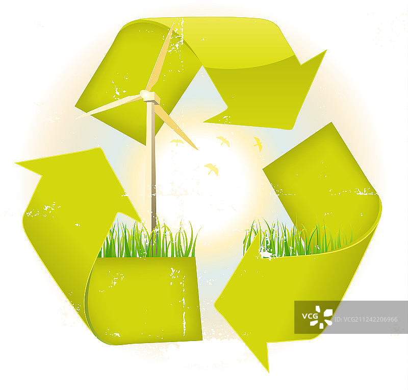 可回收Grunge风格标志图片素材