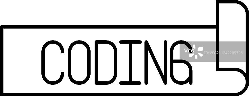 编码的单色剪影标签文字图片素材