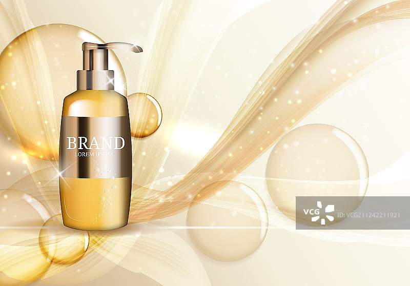 沐浴露瓶广告或杂志模板图片素材