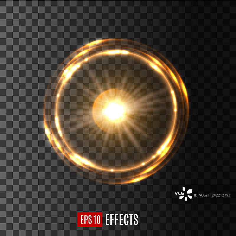 透明背景上的发光光圈图片素材