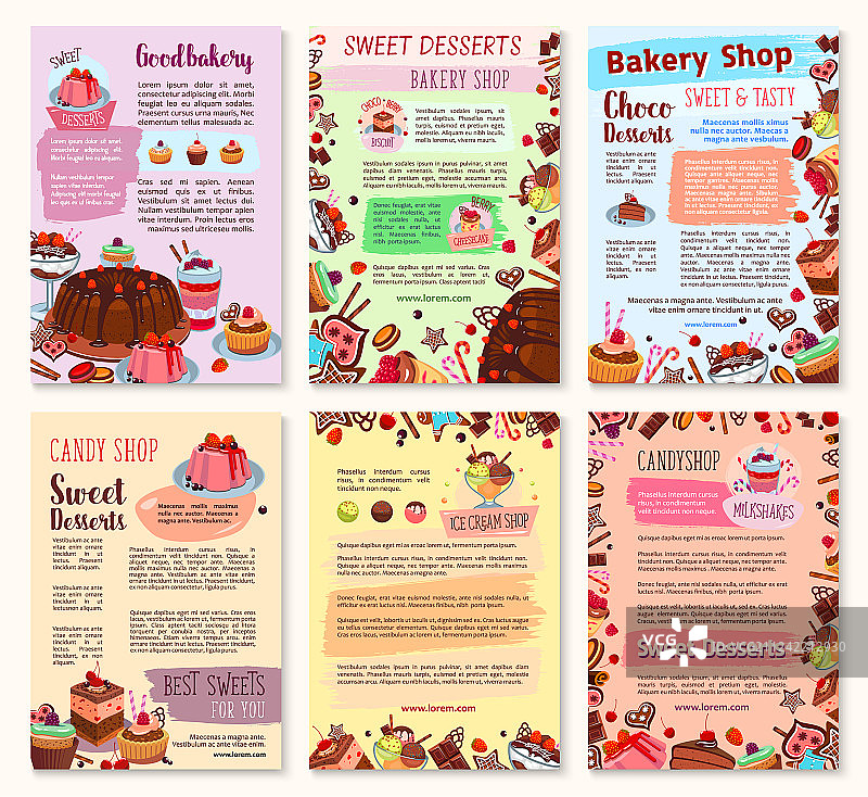 面包店甜点冰淇淋海报图片素材