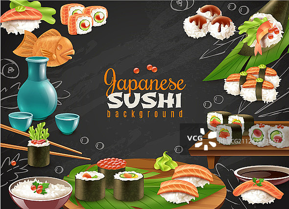 日式寿司背景图片素材