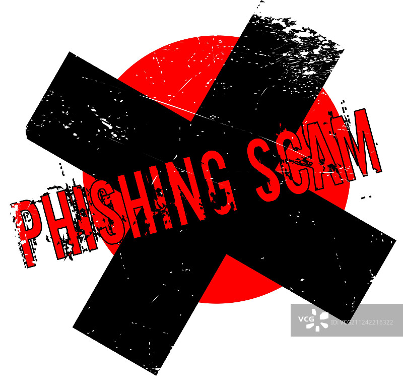 网络钓鱼诈骗橡胶印章图片素材
