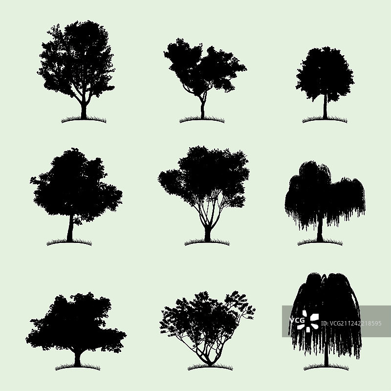 树木系列扁平风格图标图片素材