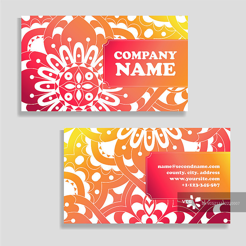 复古风格的商务名片图案套装图片素材