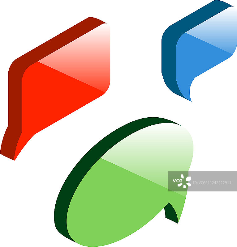 等距漫画云消息和气泡集图片素材