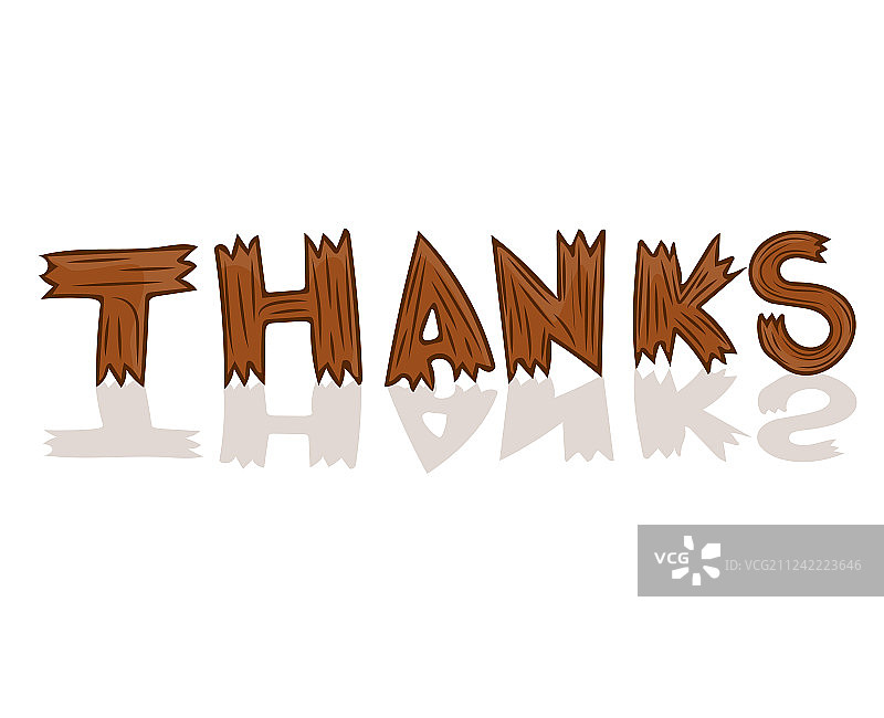 独立的木质感谢词图片素材