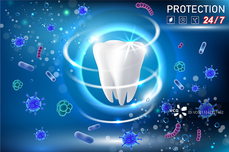 逼真的牙齿保护图片素材