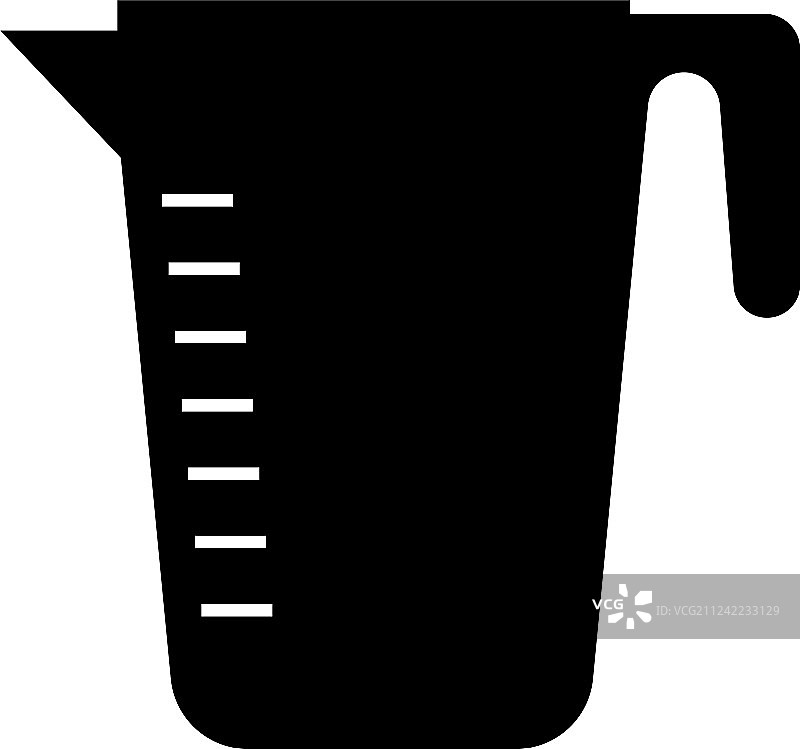 量杯容量图标（黑色扁平风格）图片素材