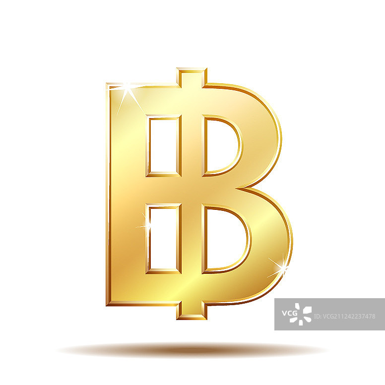 泰国泰铢金色货币符号图片素材