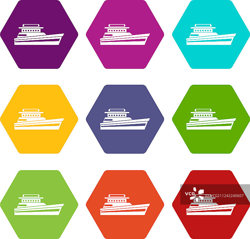 动力艇图标集图片素材