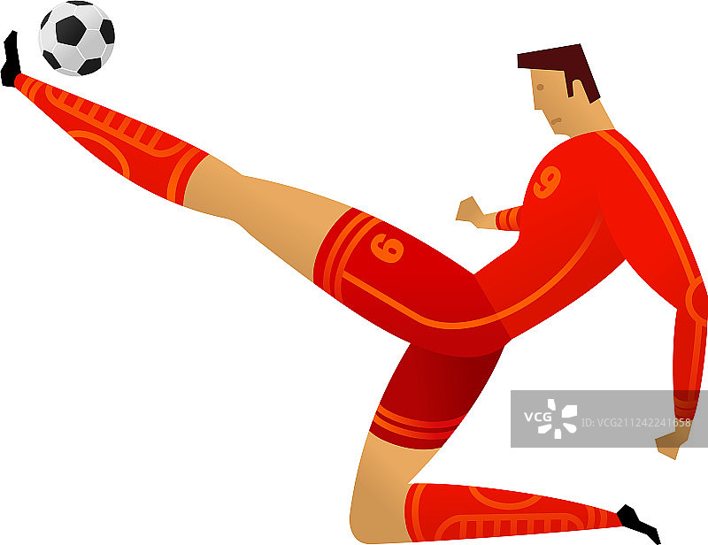 彩色足球运动员合集图片素材