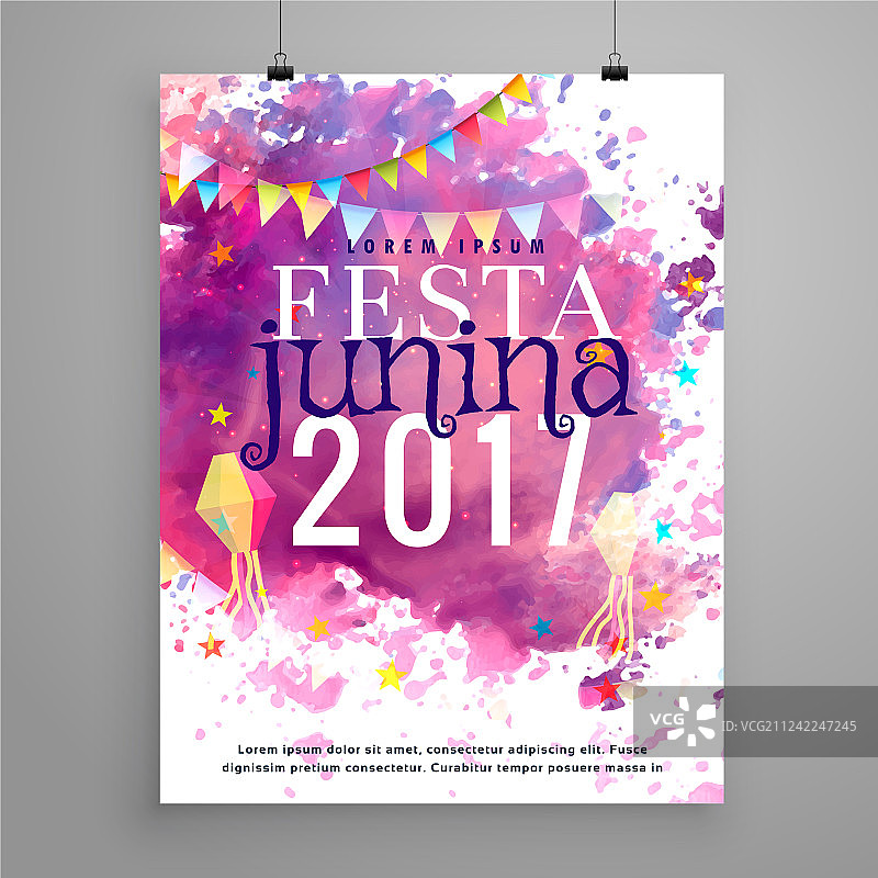 抽象的Festa Junina 2017邀请图片素材